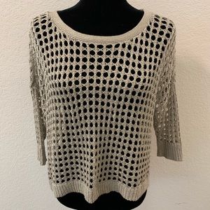 Champagne Net Knit Top